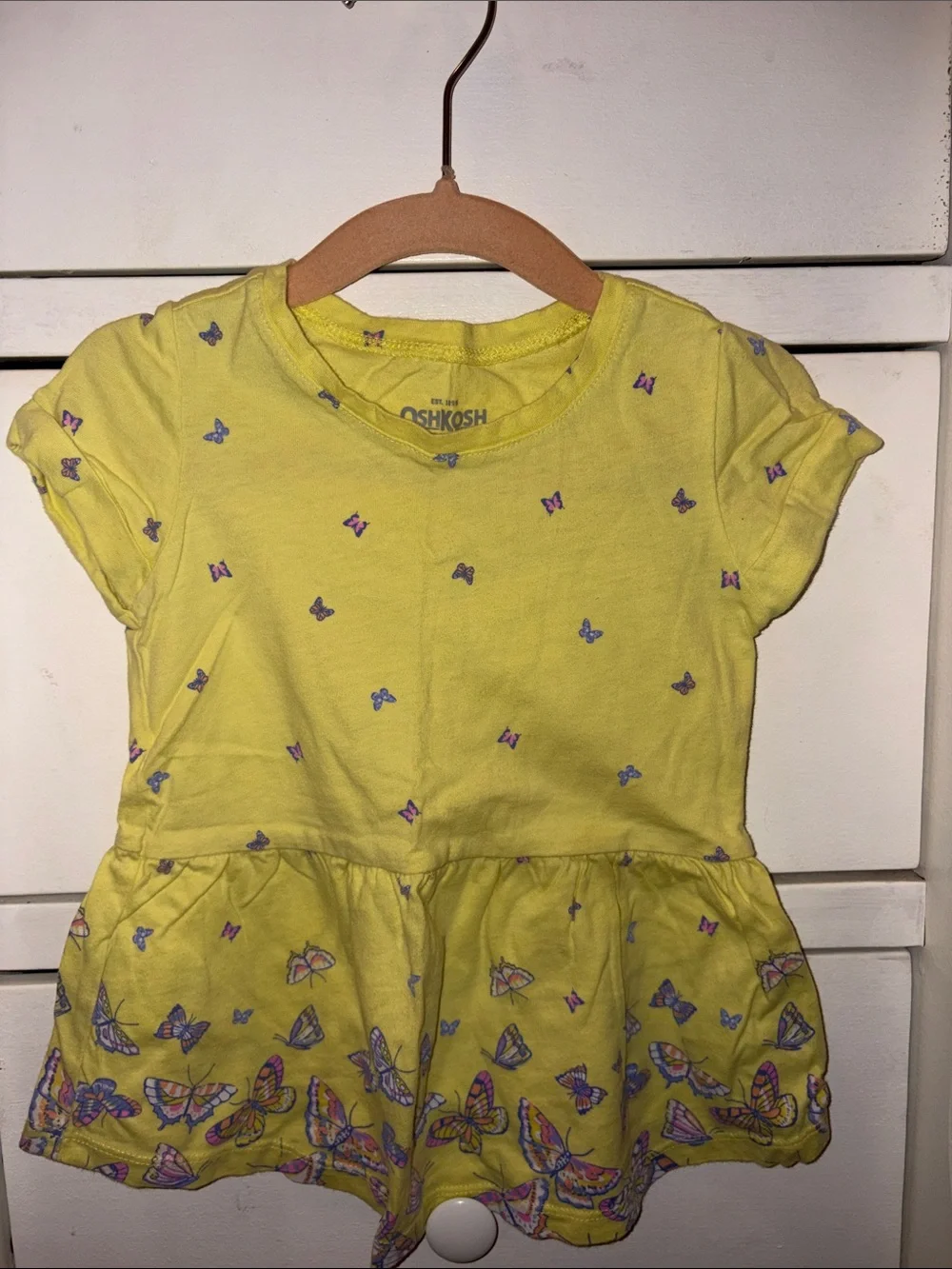 OshKosh B'gosh Yellow Tee with Butterfly Accents